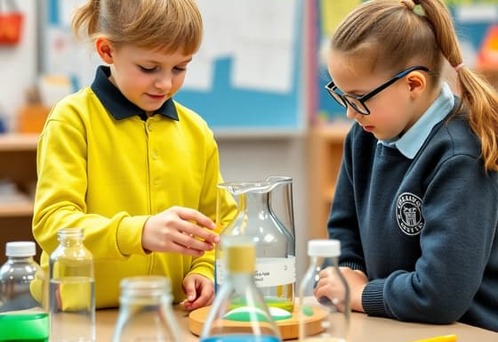 children doing a science experiment