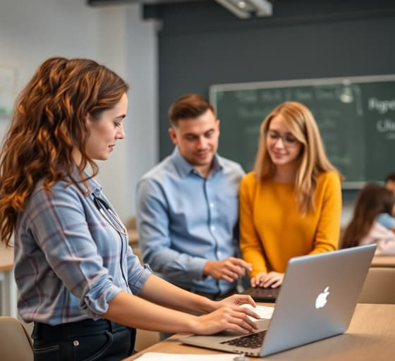 teachers discussing lesson plans